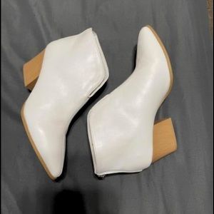 white zip up booties